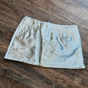 Tripp NYC Daang Goodman Metallic Silver Mini Skirt Small